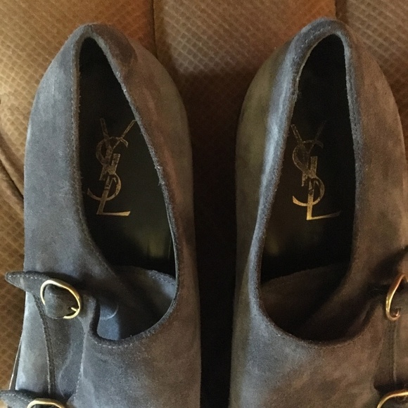 YSL grey suede buckle shoe, rubber sole SZ 43 - Picture 5 of 5